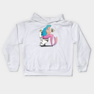 Mermaid on the Toilet Kids Hoodie